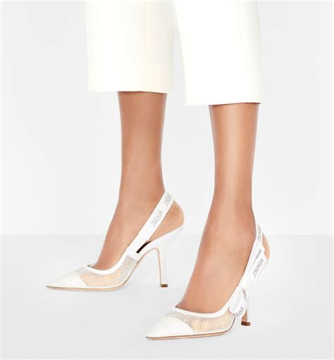 white j adior slingback plumetis pump